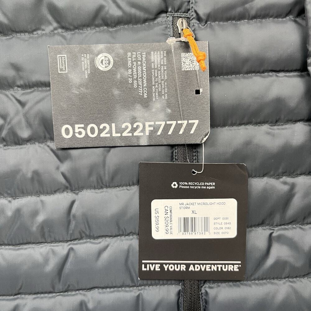 Eddie Bauer Men's Black Hooded Packable Down Jacket - Picture 4 of 12